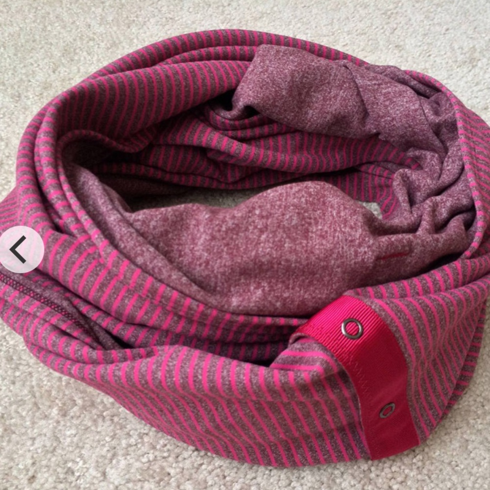 lululemon athletica Pink and Maroon Striped Infinity Scarf